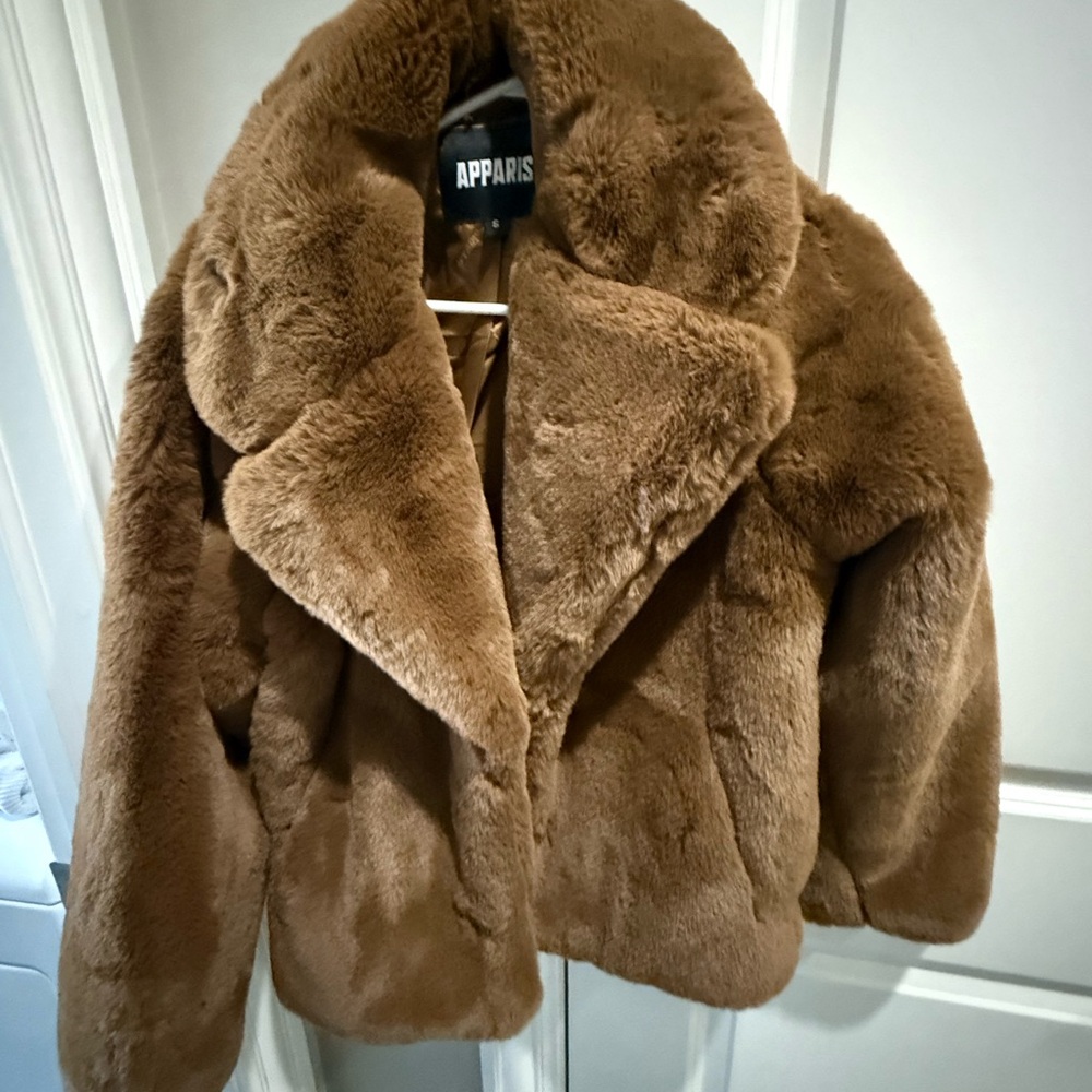 Apparis Women's Plush Tan Teddy Jacket